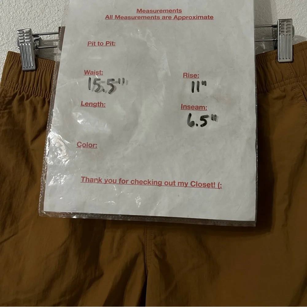 Abound Mens‎ Nylon Shorts Mustard Tan Brown Pull On Outdoor Hiking Size S